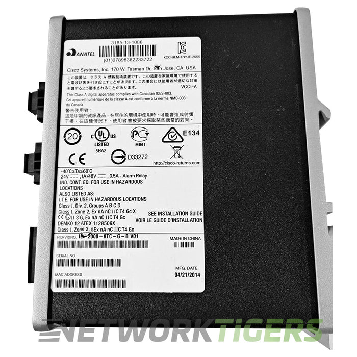 Cisco IE-2000-8TC-G-B IE 2000 Series 8x FE RJ45 2x 1GB Combo Switch