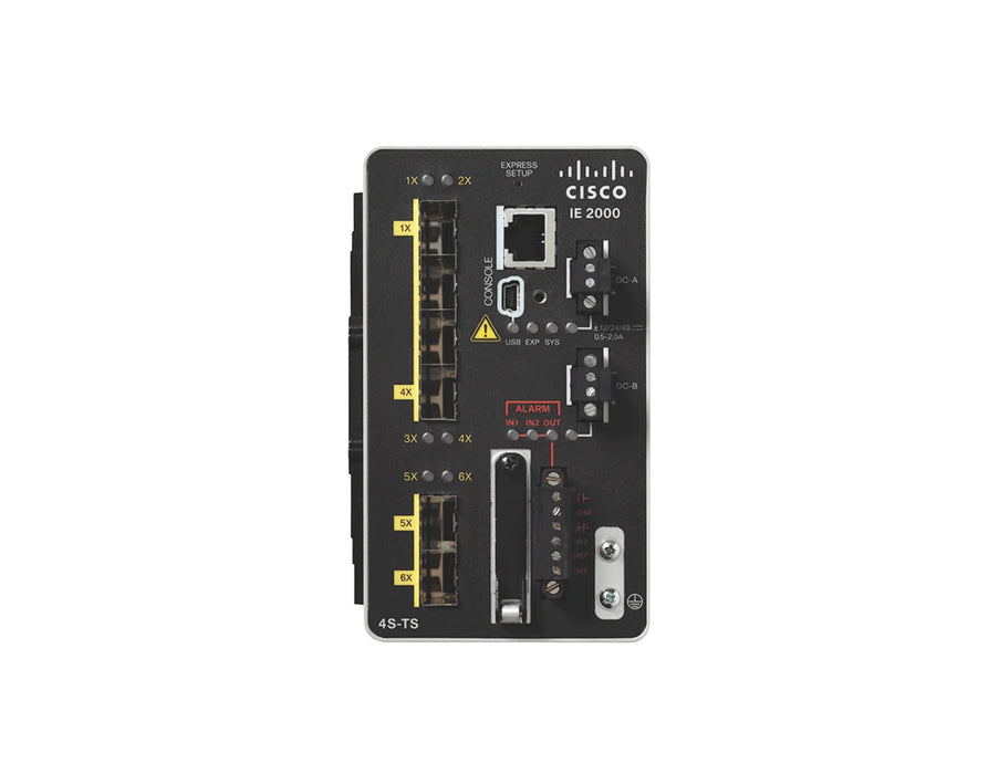 Cisco IE 2000 IE-2000-4S-TS-G-B 4-Port Data Industrial Ethernet DIN-Rail Switch with 2x 1G SFP, LAN Base