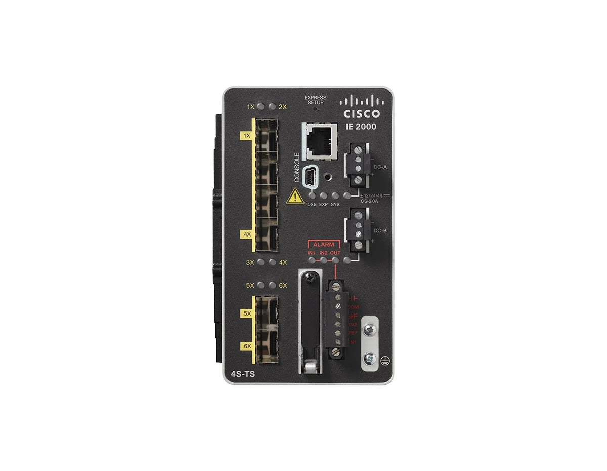 Cisco IE 2000 IE-2000-4S-TS-G-L 4-Port Data Industrial Ethernet DIN-Rail Switch with 2x 1G SFP, LAN Lite