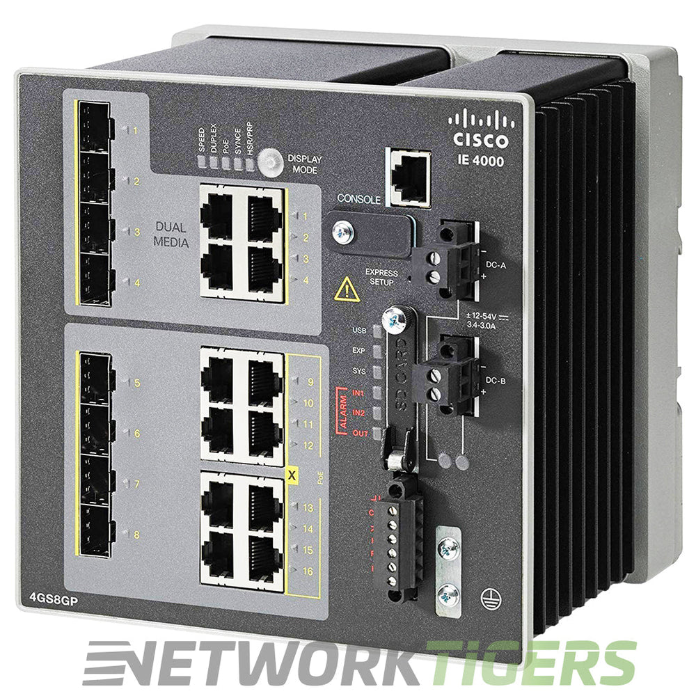 Cisco IE-4000-4GS8GP4G-E 4x 1GB Combo 4x 1GB SFP 8x 1GB PoE+ RJ45 Switch