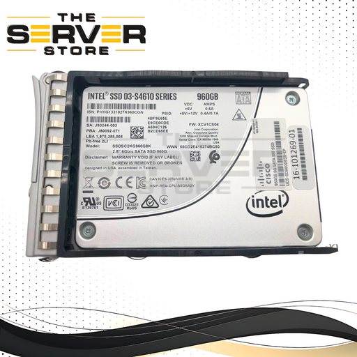 Cisco Intel D3-S4610 960GB SATA 6G 2.5" SFF SSD W/Tray UCS-SD960G63X-EP