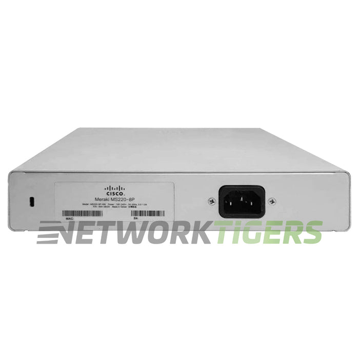 Cisco Meraki MS220-8P-HW 8x 1GB PoE+ RJ45 2x 1GB SFP+ Unclaimed Switch
