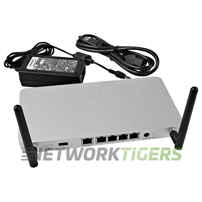 Cisco Meraki MX67C-HW-WW 4x RJ45 LAN 1x RJ45 WAN Unclaimed Firewall w/Adapter
