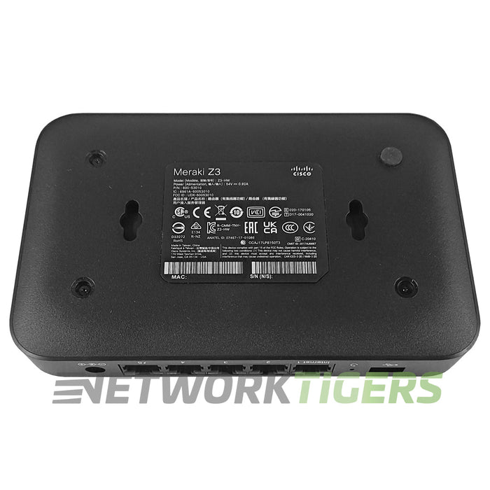 Cisco Meraki Z3-HW Unclaimed Cloud Managed Teleworker Gateway w/Adapter