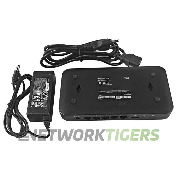 Cisco Meraki Z3C-HW-NA Unclaimed Cloud Managed Teleworker Firewall w/ Adapter