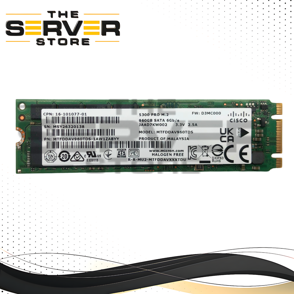 Cisco Micron 5300 Pro 960GB M.2 2280 SATA 6Gb/s SSD 16-101077-01