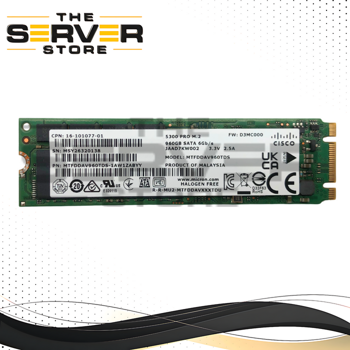 Cisco Micron 5300 Pro 960GB M.2 2280 SATA 6Gb/s SSD 16-101077-01