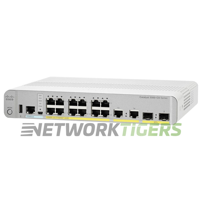 Cisco WS-C3560CX-12PD-S 12x 1GB PoE+ RJ45 2x 10GB SFP+ Base Switch
