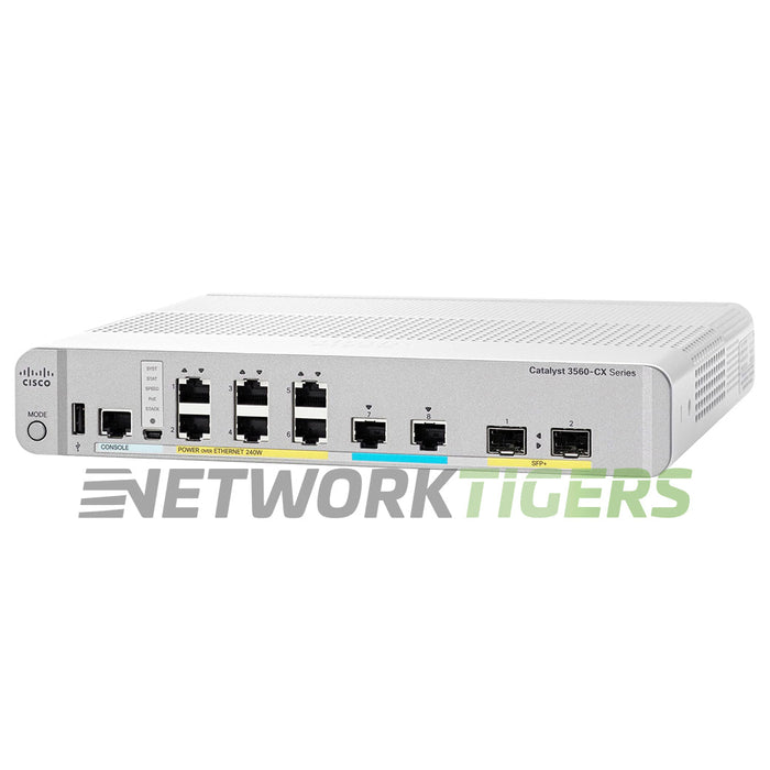 Cisco WS-C3560CX-8XPD-S 6x 1GB PoE+ RJ45 2x MultiGB RJ45 2x 10GB SFP+ Switch