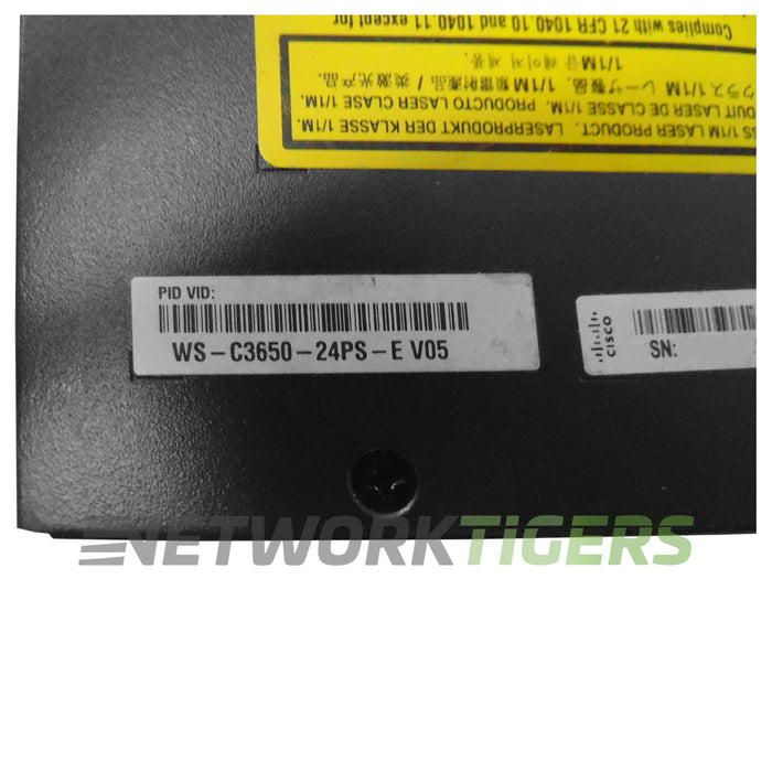 Cisco WS-C3650-24PS-E 24x 1GB PoE+ RJ45 4x 1GB SFP Switch