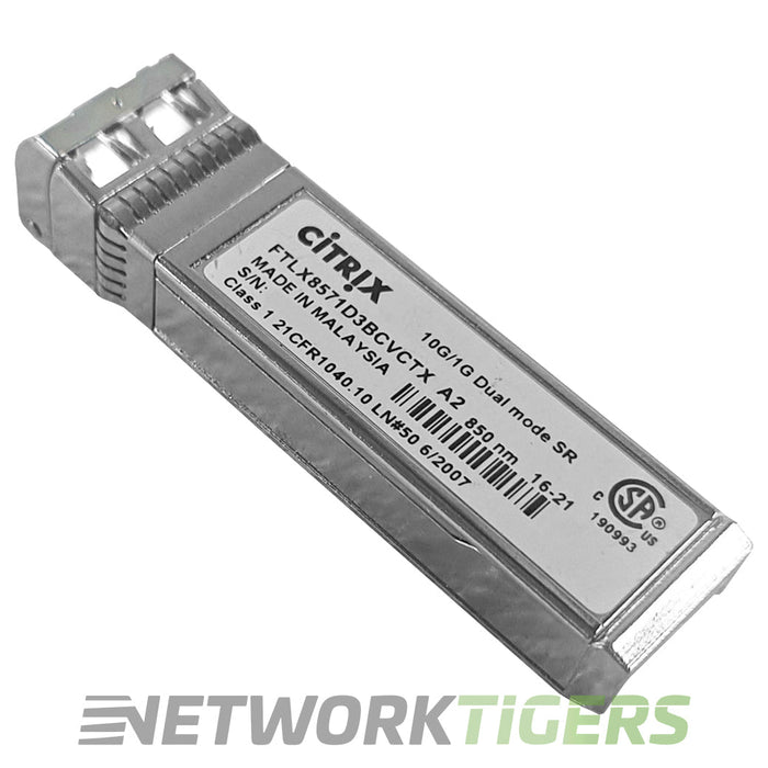 Citrix FTLX8571D3BCVTX 10 Gigabit BASE-SR 850nm SFP+ Transceiver