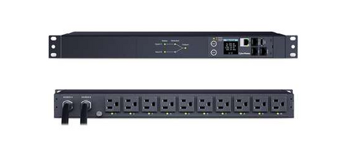 CyberPower PDU44001 Switched ATS PDU, 10-Outlet NEMA 5-15R, Dual 5-15P, New