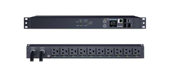 CyberPower PDU44001 Switched ATS PDU, 10-Outlet NEMA 5-15R, Dual 5-15P, New