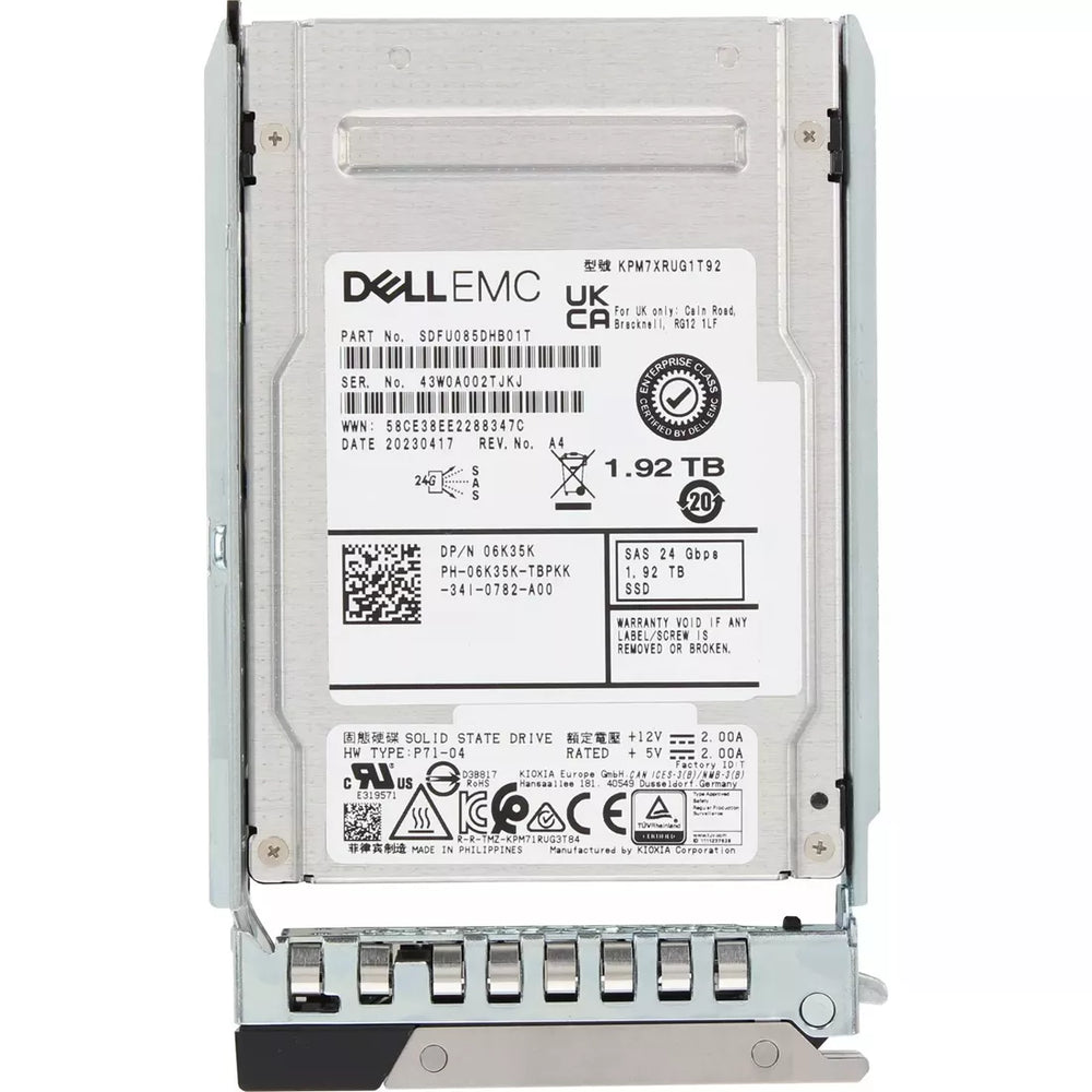 DELL 6K35K 1.92Tb SAS-24Gbps Read Intensive 1DWPD 2.5-Inch SSD | USED