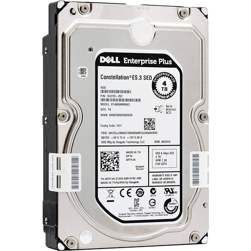 DELL ENTERPRISE CLASS 4TB 7.2K RPM SATA 3.5" 6Gbps HARD DRIVE W/TRAY FOR PowerEdge R210 II R220 R310 R320 R410 R415 R420 R510 R515 R520 R710 R720 R720XD T110 II T310 T320 T410 T420 T620 T710 - MFerraz Tecnologia