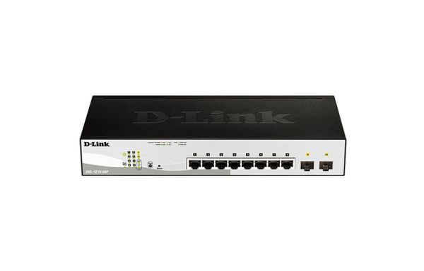 DGS-1210-08P - D-Link DGS-1210 Series 8-Ports 10/100/1000BASE-T PoE Layer 2 Rack-mountable Managed Smart Switch with 2-Ports SFP