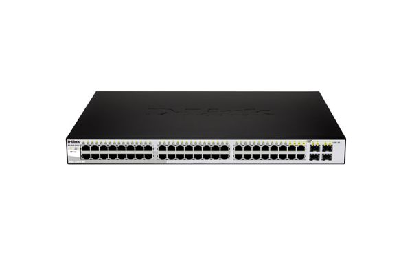 DGS-1210-48 - D-Link DGS-1210 Series 44-Ports 10/100/1000BASE-T Ethernet Layer 2 Rack-mountable Managed Smart Switch with 4-Ports SFP