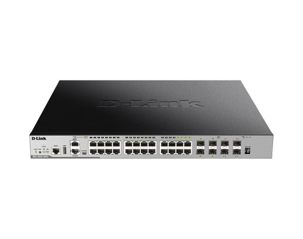 DGS-3630-28TC - D-Link 24-Ports 10/100/1000BASE-T Ethernet Layer 3 Rack-mountable Managed Netwoerk Switch with 4-Ports SFP+