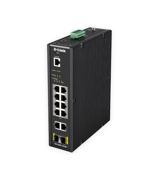 DIS-200G-12PS - D-Link 10-Ports 10/100/1000BASE-T Ethernet Rack-mountable Network Switch with 2-Ports SFP