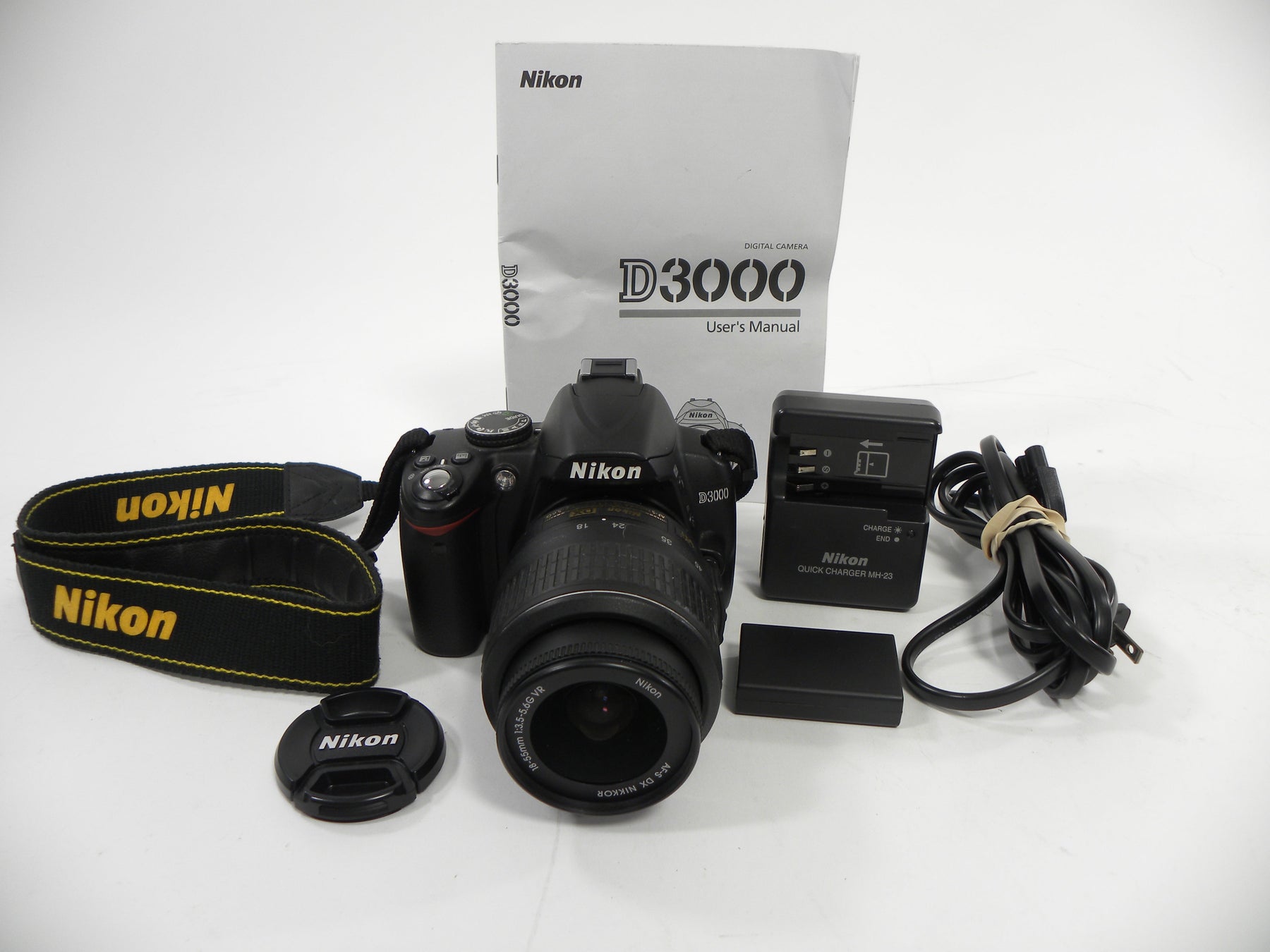 Nikon D3000 10mp Digital SLR w/Nikkor AF-S 18-55mm Shutter Ct. 5,499
