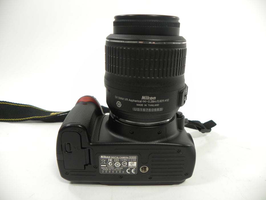 Nikon D3000 10mp Digital SLR w/Nikkor AF-S 18-55mm Shutter Ct. 5,499