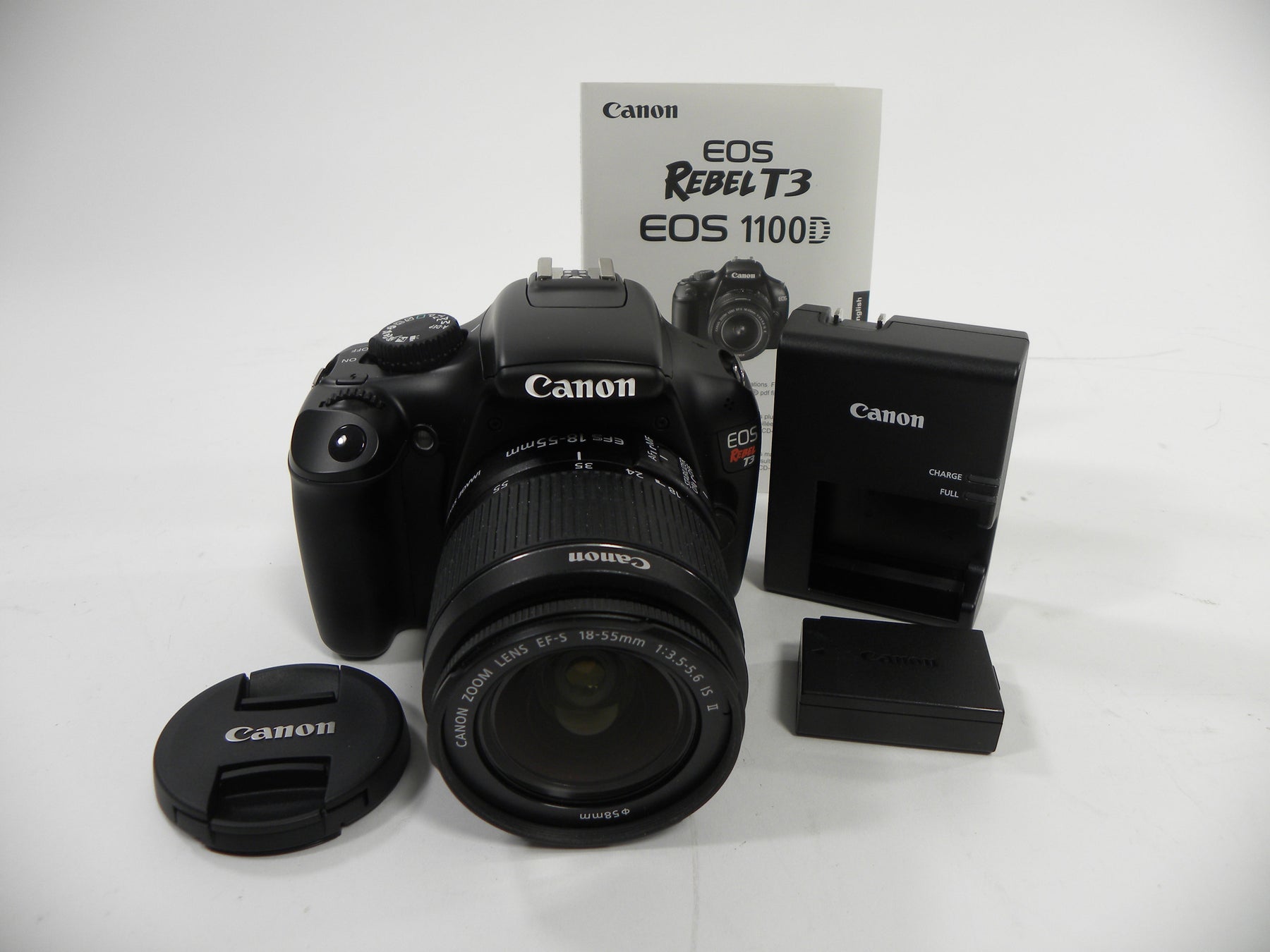 Canon EOS Rebel T3 18mp Digital SLR w/EF-S 18-55 IS II Shutter Ct. 119