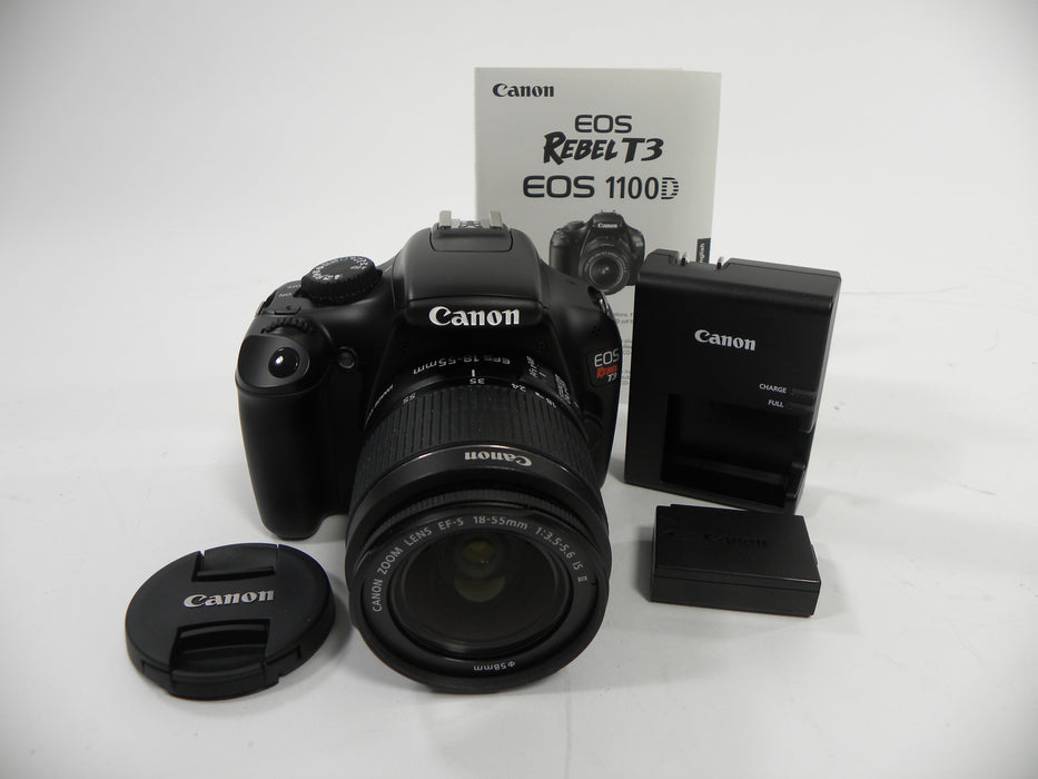 Canon EOS Rebel T3 18mp Digital SLR w/EF-S 18-55 IS II Shutter Ct. 119