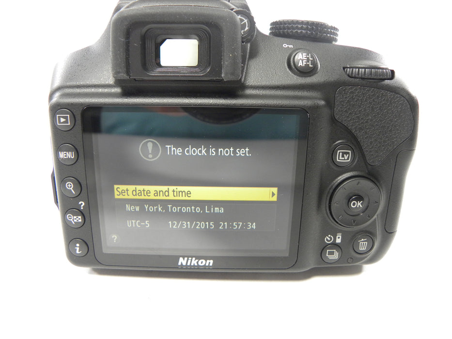 Nikon D3400 24.2mp Digital SLR w/Nikkor AF-P 18-55 Shutter Ct. #97