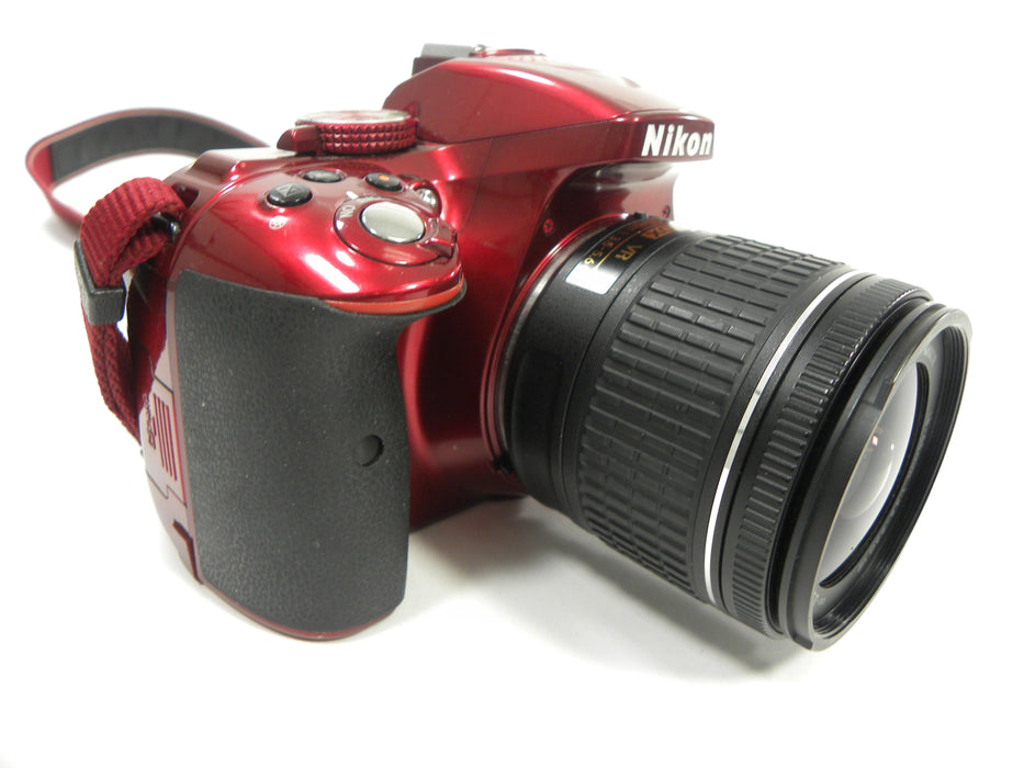 Nikon D5300 24.2mp Digital SLR (Red) w/AF-P 18-55 DX VR Shutter Ct. 39,527