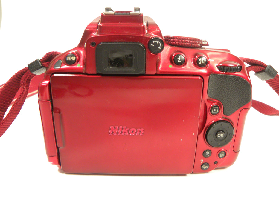Nikon D5300 24.2mp Digital SLR (Red) w/AF-P 18-55 DX VR Shutter Ct. 39,527