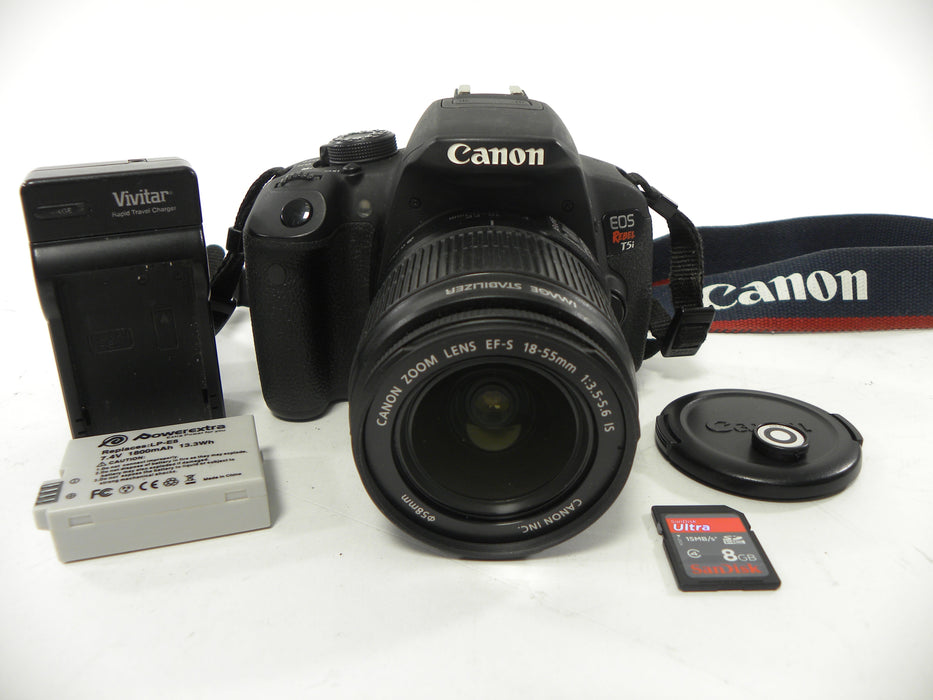 Canon EOS Rebel T5i 18.0mp Digital SLR w/EF-S 18-55 Shutter Ct.13,792