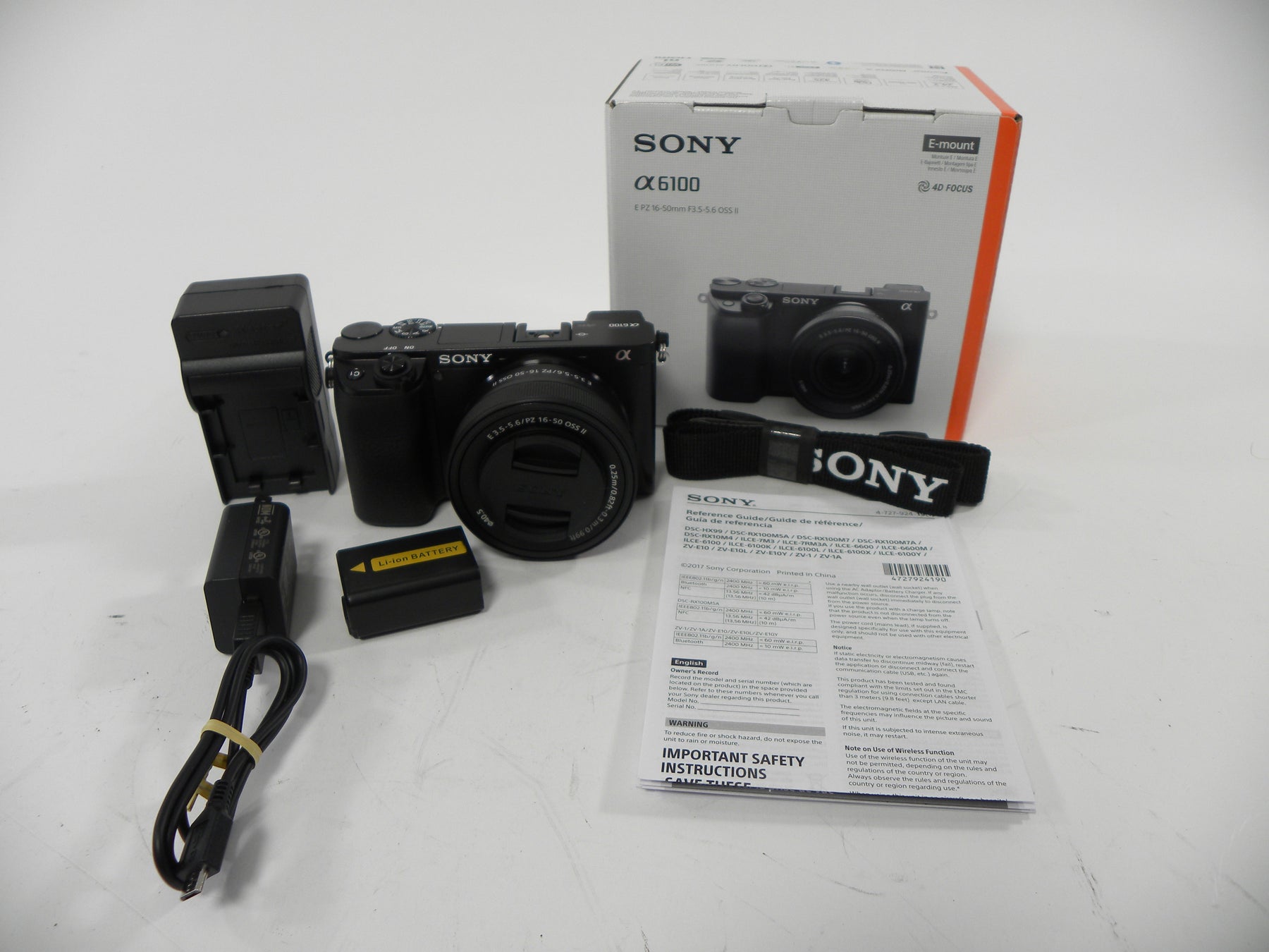 Sony a6100 24.2mp Digital Mirrorless w/PZ 16-50 f3.5-5.6 OSS II Shutter Ct. 2