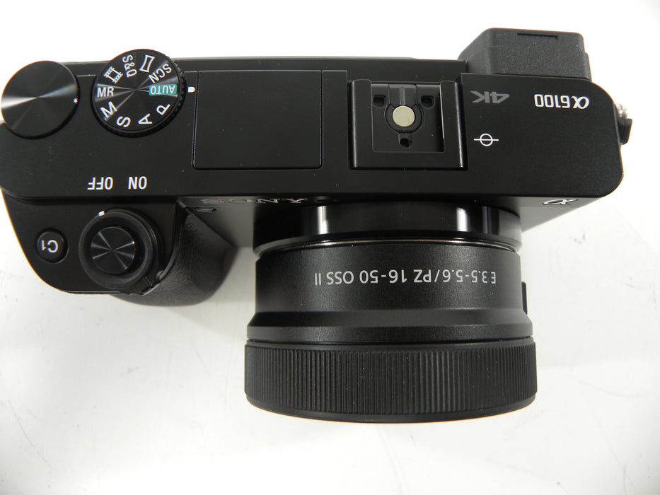 Sony a6100 24.2mp Digital Mirrorless w/PZ 16-50 f3.5-5.6 OSS II Shutter Ct. 2