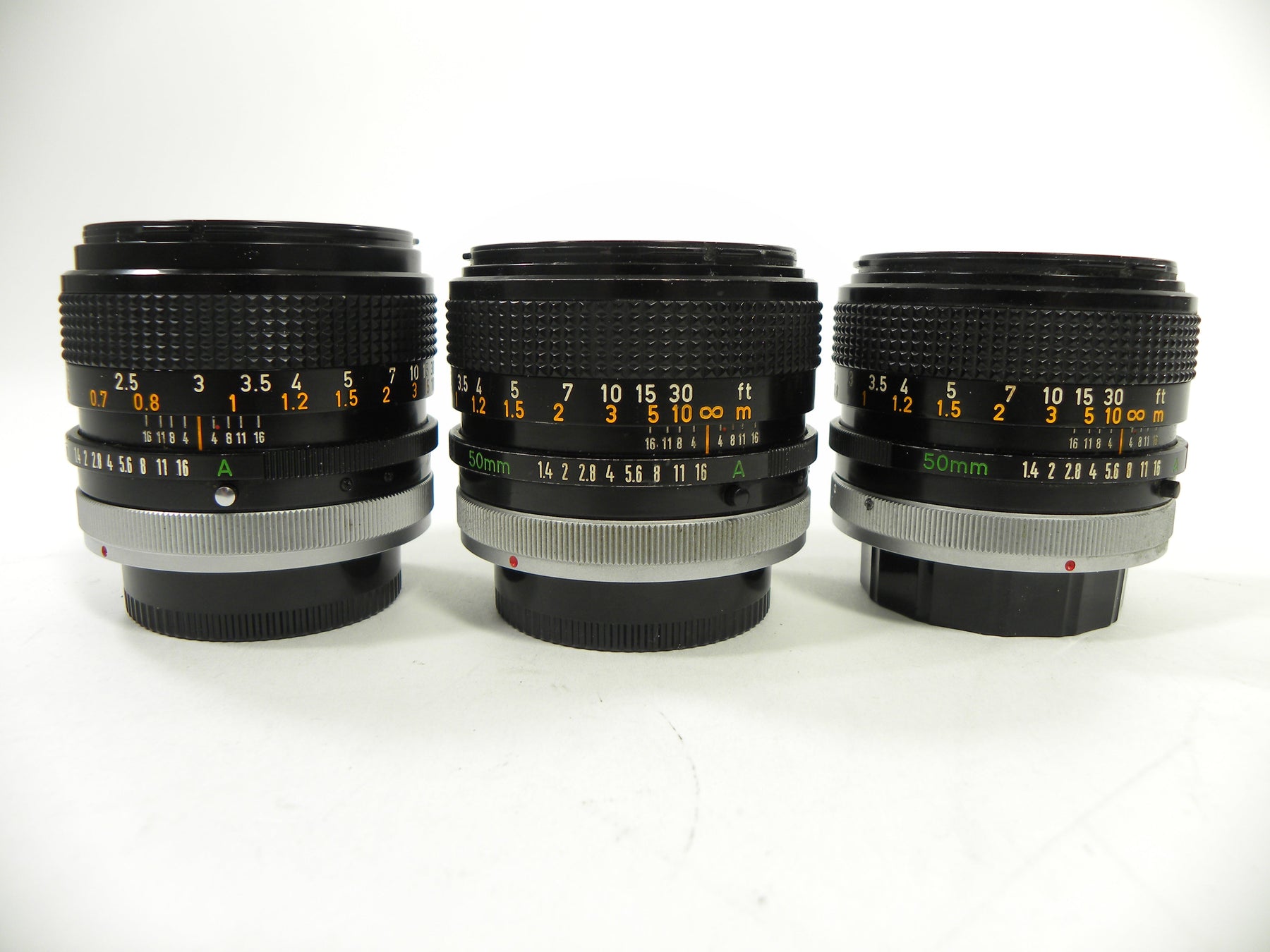 Canon FD 50mm f1.4 Lot of 3  AS IS No Returns (Parts or Repair)