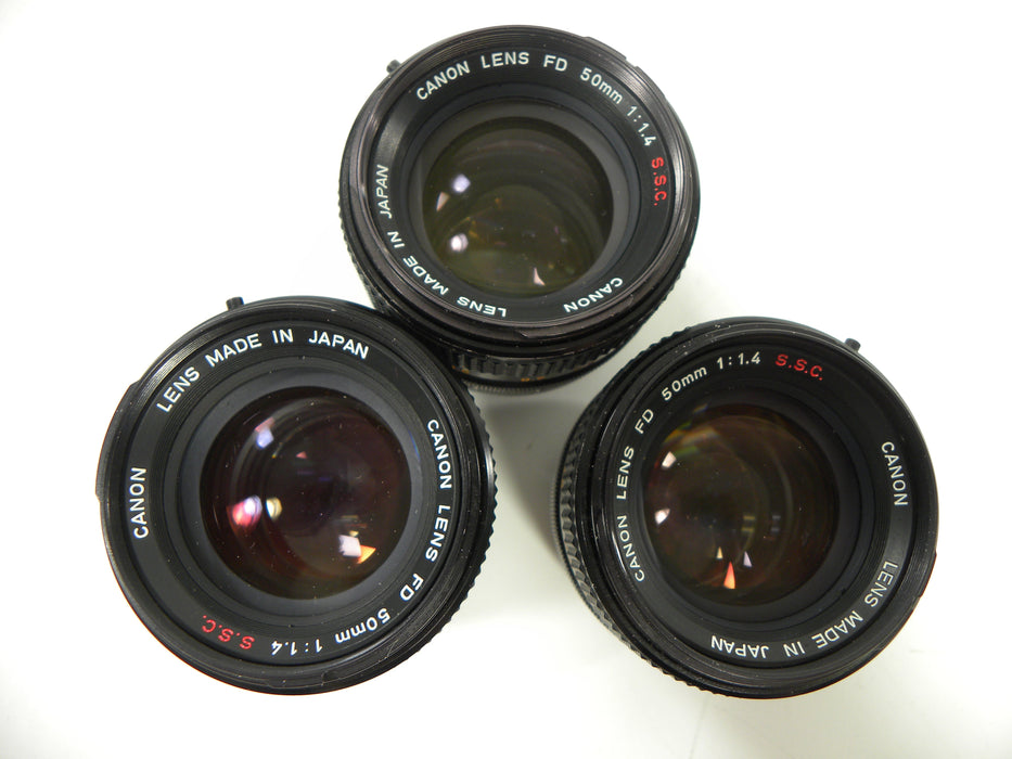 Canon FD 50mm f1.4 Lot of 3  AS IS No Returns (Parts or Repair)