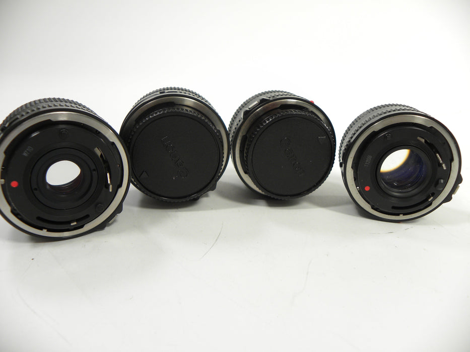 Canon FD 50mm f1.8 & 28mm f2.8 lot of 4 AS IS NO RETURNS!! (parts or repair)