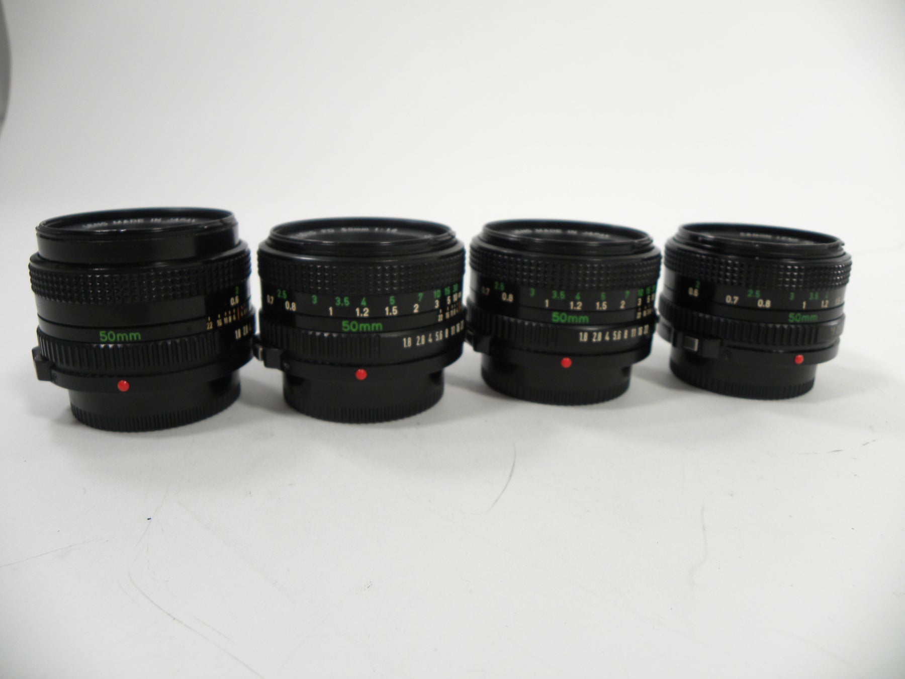 Canon FD 50mm f1.8 Lot of 4 AS IS NO RETURNS! (parts or repair)