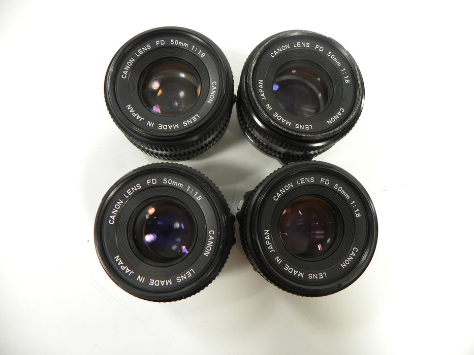Canon FD 50mm f1.8 Lot of 4 AS IS NO RETURNS! (parts or repair)