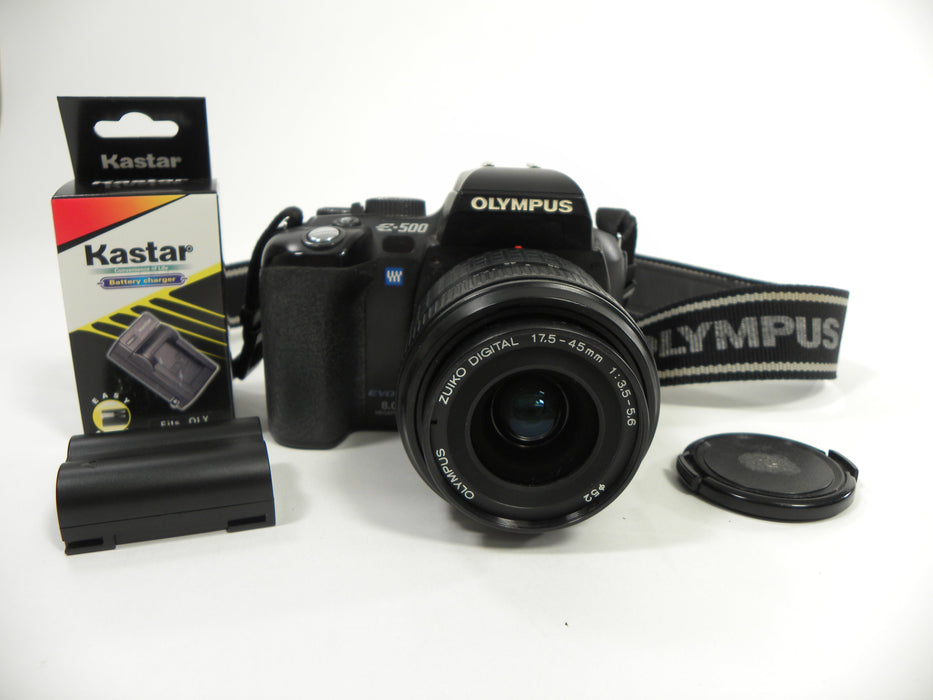 Olympus E-500 Evolt 8.0mp Digital SLR w/Zukio 17.5-45mm Shutter Ct. 17,209