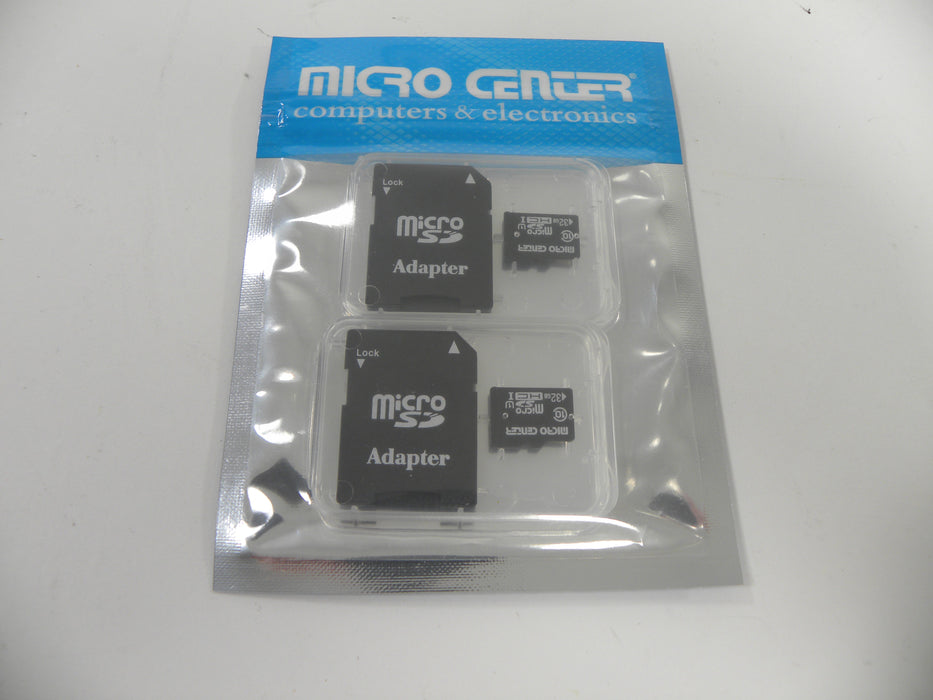 Micro Center 32GB Micro SD HC Memory Card with Adapter 2pk