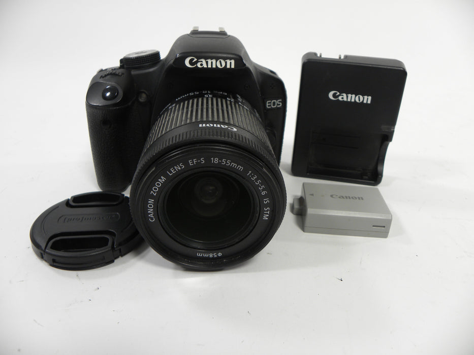 Canon EOS Rebel T1i 15.1mp Digital SLR w/18-55 IS STM Shutter ct. 34,770