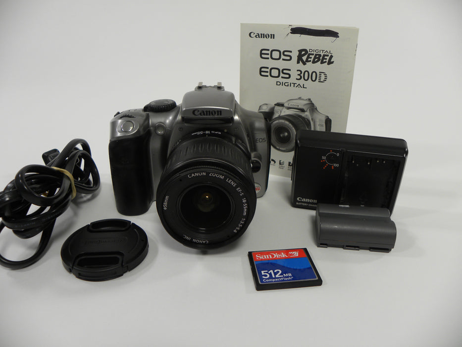 Canon EOS Rebel 300D 6.3mp Digital SLR w/EF-S 18-55mm f3.5-5.6