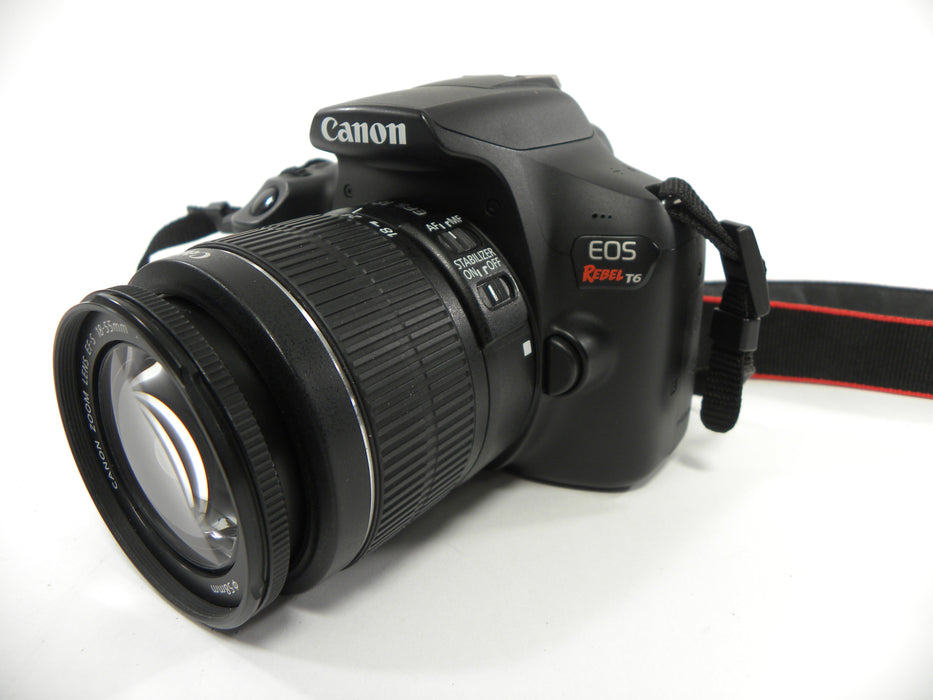 Canon EOS Rebel T6 18mp Digital SLR w/EF-S 18-55 IS II Shutter Ct. 12,641