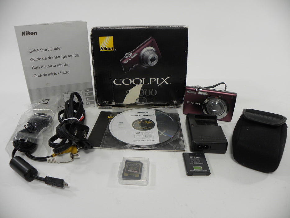 Nikon Coolpix S3000 12.0mp Digital Camera (Purple)