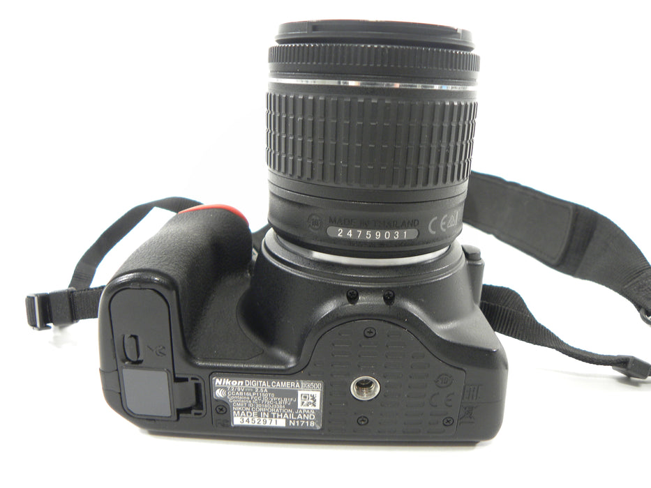 Nikon D3500 24.2mp Digital SLR w/AF-P Nikkor 18-55 shutter ct. 32,455