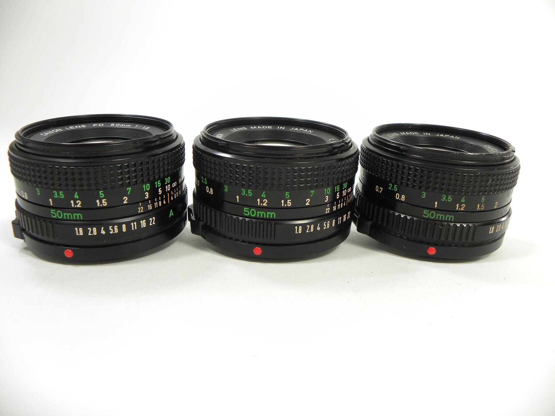 Canon FD 50mm f1.8 Lot of 3 lenses AS IS  NO RETURNS!!