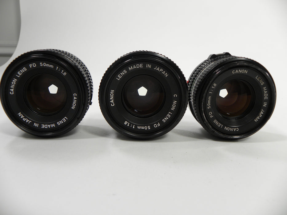 Canon FD 50mm f1.8 Lot of 3 lenses AS IS  NO RETURNS!!