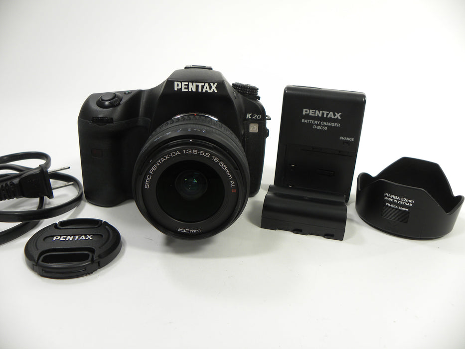 Pentax K20D 14.6mp Digital SLR w/Pentax-DA SMC 18-55mm Shutter Ct. 155
