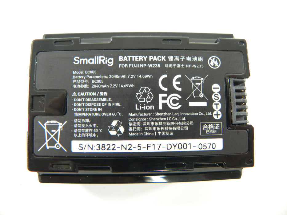 Small Rig NP-W235 Dual Charger w/2 Batteries for Fujifilm GFX100RF