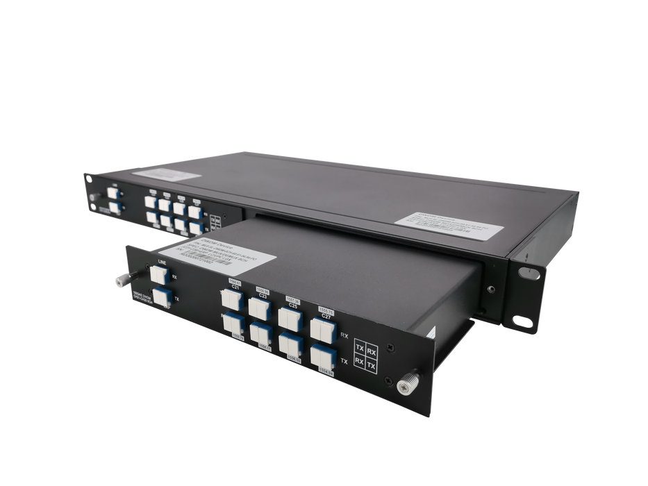 Single Fiber 8CH 100GHz C21-C35/C22-36 with Expansion Port, LC/UPC, DWDM Mux Demux, FMU Series Plug-in Module